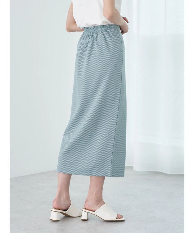 earth music&ecology シェブロン柄タイトスカート Green