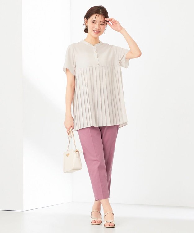 ANY SIS 【UVケア・接触冷感・撥水】クールタッチミラクルガード テーパード パンツ モーヴピンク