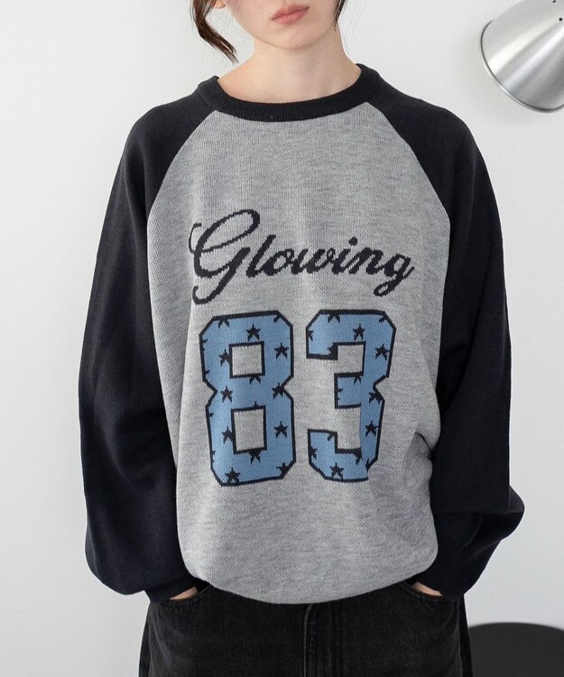 WEGO 【洗える】グラフィックニットBIGプルオーバー 柄11