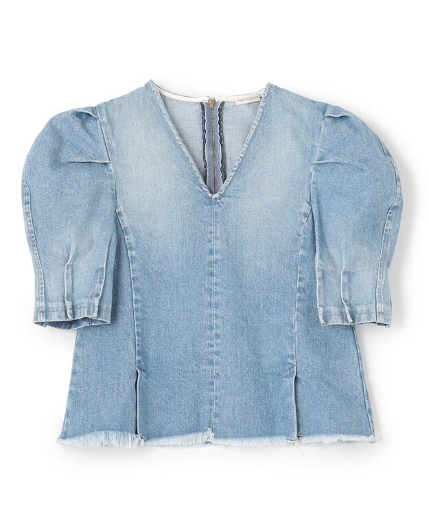 BEIGE， PROTAGONISTA / デニムブラウス L Indigo