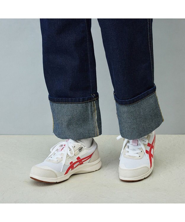 ASICS WALKING ハダシウォーカー レディース 3E相当 ホワイト×レッド