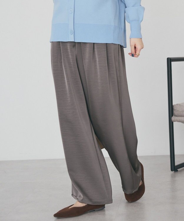 AMERICAN HOLIC サテンリラックスイージーパンツ Charcoal Gray