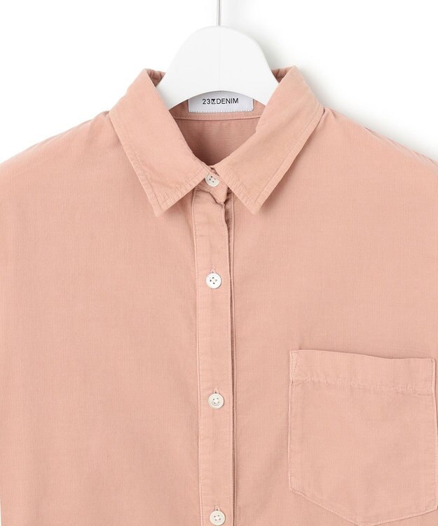 23区 【見上愛さん着用/Oggi11月号掲載】コットン コーデュロイ シャツ ピンク系