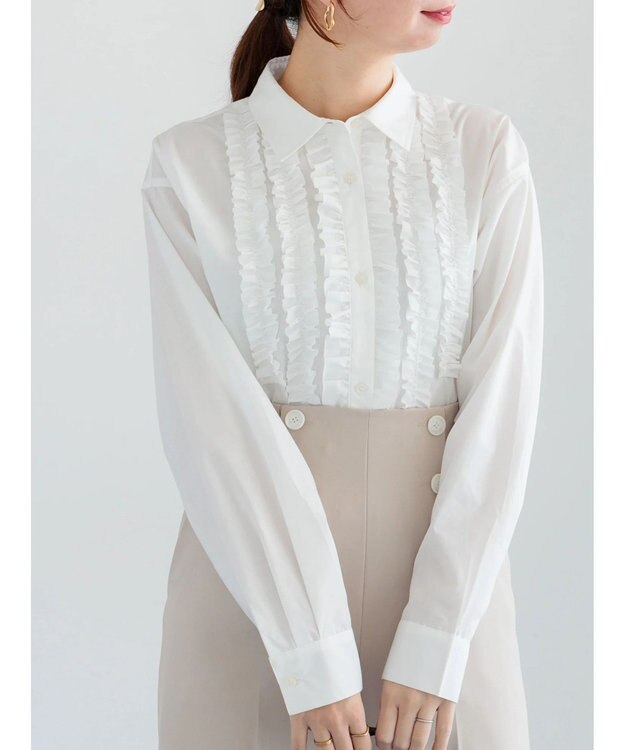 Te chichi フロントフリルシャツ オフホワイト