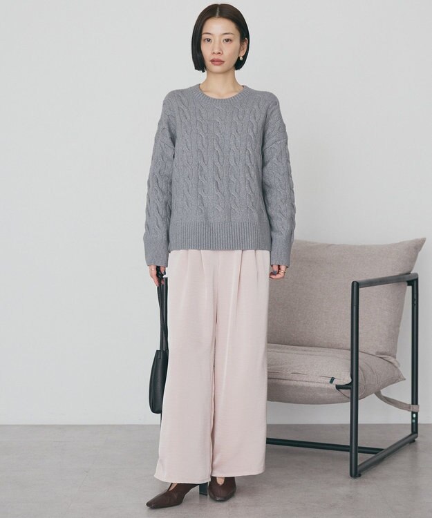 AMERICAN HOLIC サテンリラックスイージーパンツ Light Pink