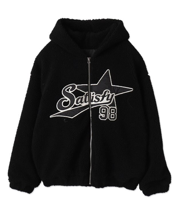 WEGO ロゴボアパーカー ブラック