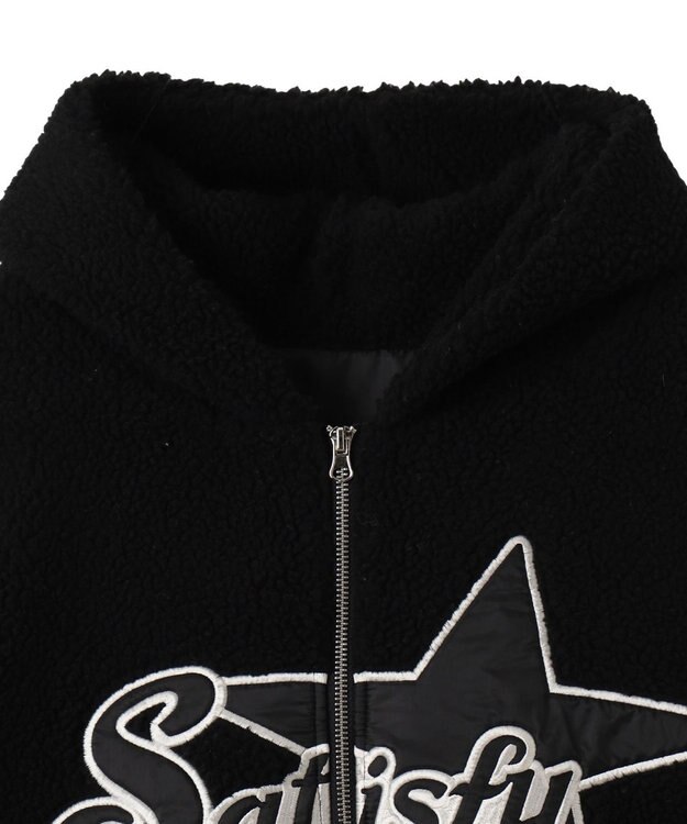 WEGO ロゴボアパーカー ブラック