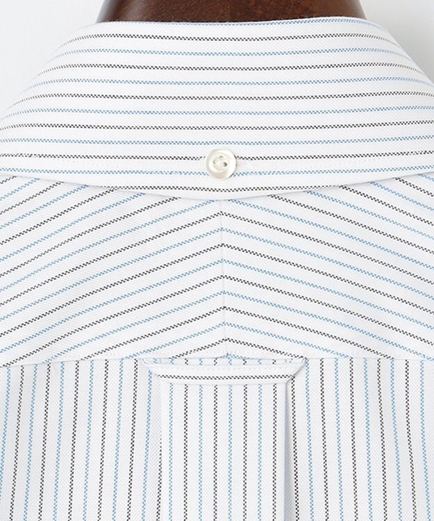 J.PRESS MEN 【PREMIUM PLEATS / 形態安定】ターコイズストライプ 半袖シャツ / B.D. ターコイズブルー系1