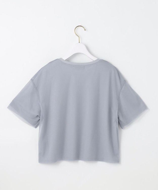 ANY SIS 【洗える】シアーチュールロゴ Tシャツ ライトグレー