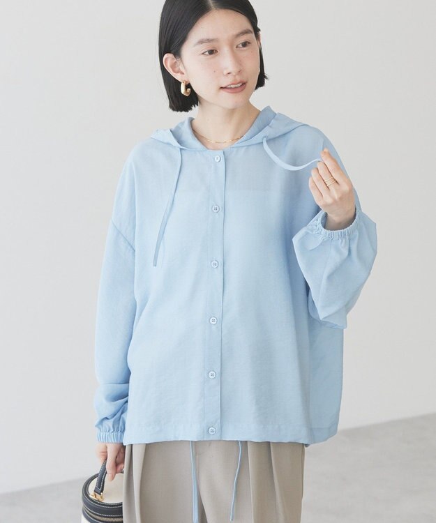 AMERICAN HOLIC フーディーシャツ Grayish Blue