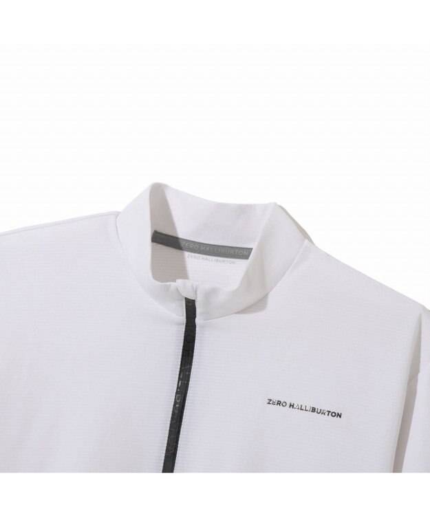 ZERO HALLIBURTON 【吸水速乾・UVケア】 着心地ジッパーモックネックTシャツ ZHG-M5S7b 82953 ホワイト