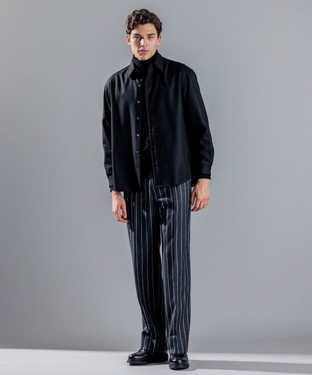 JOSEPH HOMME WOOL CASHMERE TWILL SHIRT ブラック系