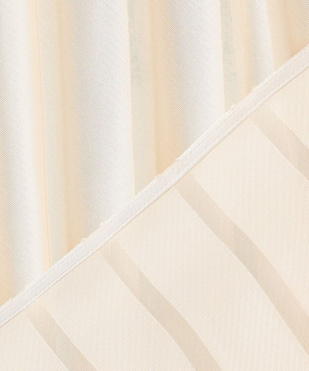 BEIGE， HAUYNITE / シアーストライプバンドカラーブラウス Ecru