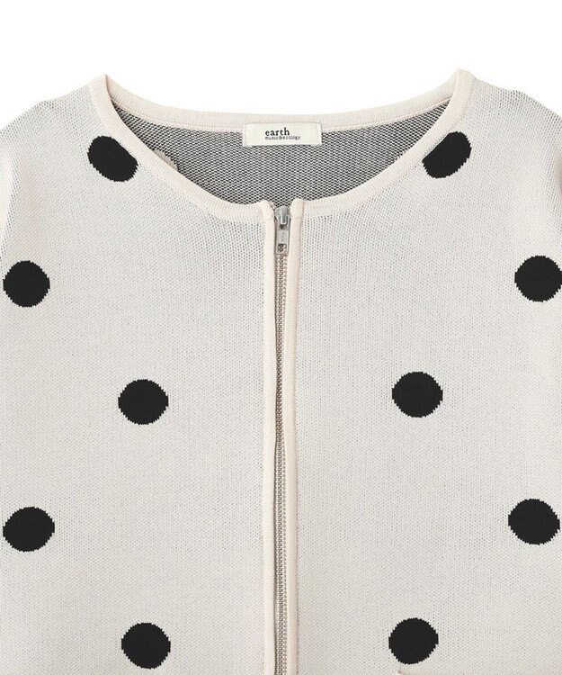 earth music&ecology 【予約】ダブルジップドットカーディガン ドット