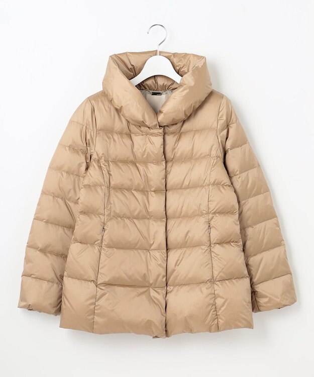 自由区 【XSサイズ～/洗える】ブライトダウン ミドル丈ダウンコート キャメル系