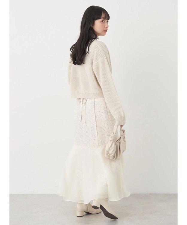 earth music&ecology ツイストデザインニット Ivory