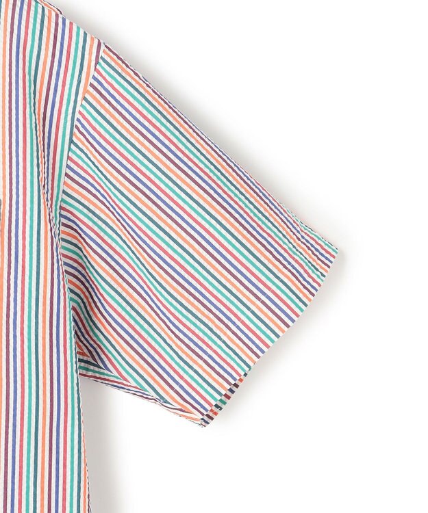 J.PRESS MEN 【J.PRESS ORIGINALS】Cotton Silk Seersucker Regular Half Sleeve Shirt / Baggy-Fit ホワイト系8