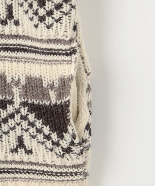 JOSEPH ABBOUD MOUNTAIN 【ペルー素材使用】ハイランドウール カウチン ジップ ニット ベージュ系7