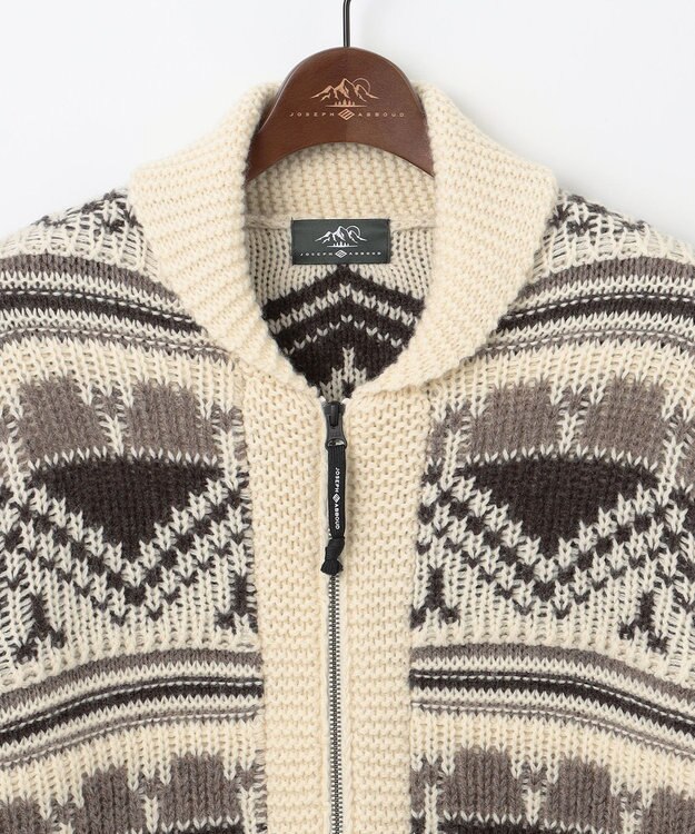 JOSEPH ABBOUD MOUNTAIN 【ペルー素材使用】ハイランドウール カウチン ジップ ニット ベージュ系7