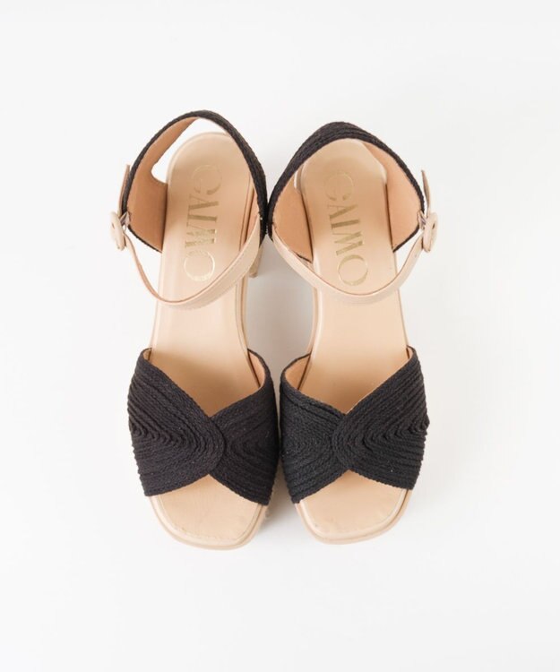 gaimo 【GAIMO/ガイモ】ラフィアクロスサンダル/MARIEVA ブラック
