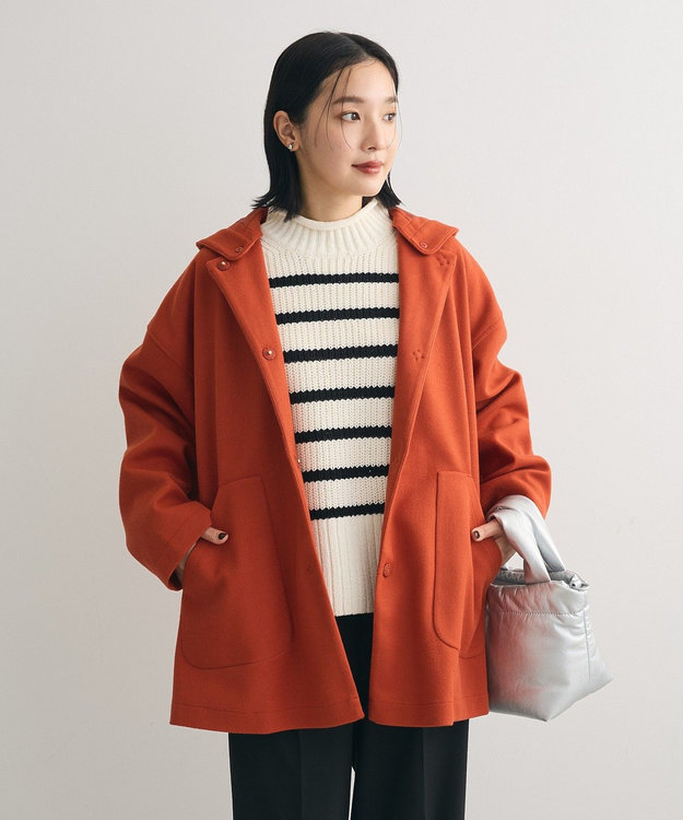 リバーシブル✨センソユニコ　tb　パッチワークデザイン　ハーフコート　フード リバーシブル✨センソユニコ tb パッチワークデザイン ハーフ