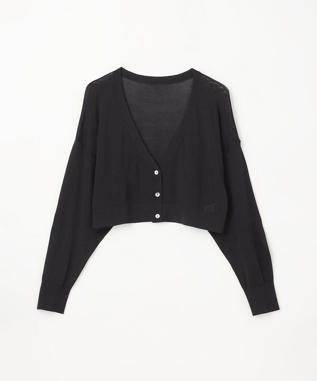 GRACE CONTINENTAL ショートドルマンニットカーディガン ブラック