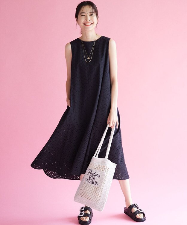 組曲 レタリングクロッシェトート バッグ アイボリー系