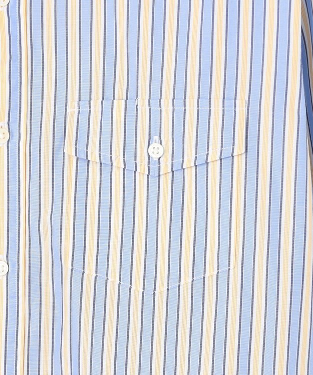 J.PRESS MEN 【SOMELOS】マルチストライプ バンドカラーシャツ イエロー系1