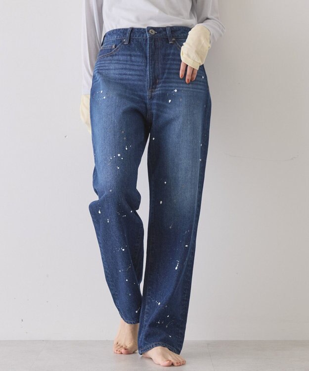 AMERICAN HOLIC ルーズストレートペイントデニム Indigo