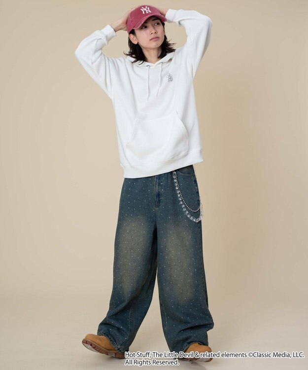 WEGO 【ユニセックス着用ITEM/裏起毛】HOTSTUFFグラフィックプルオーバー ホワイト