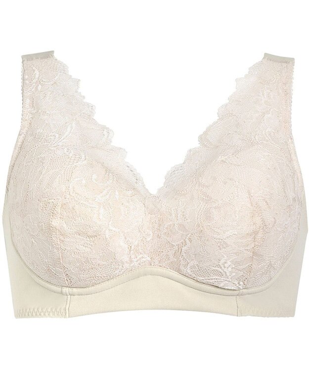 Wing ノンワイヤーブラ 着脱しやすい つけごこちがラク まるみのあるシルエット 【着脱らくらくブラ】 3Lまで対応 大きいサイズ NB4040 ウイング／ワコール ベージュ