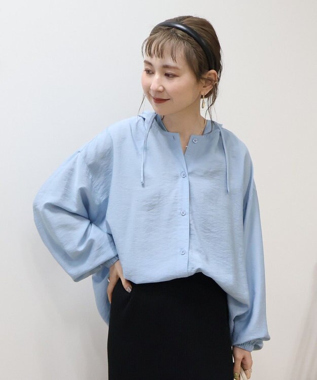 AMERICAN HOLIC フーディーシャツ Grayish Blue