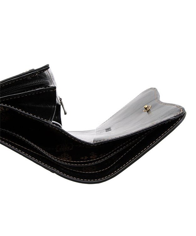 ANNA SUI リーブル 内Lファスナー二つ折り財布 クロ