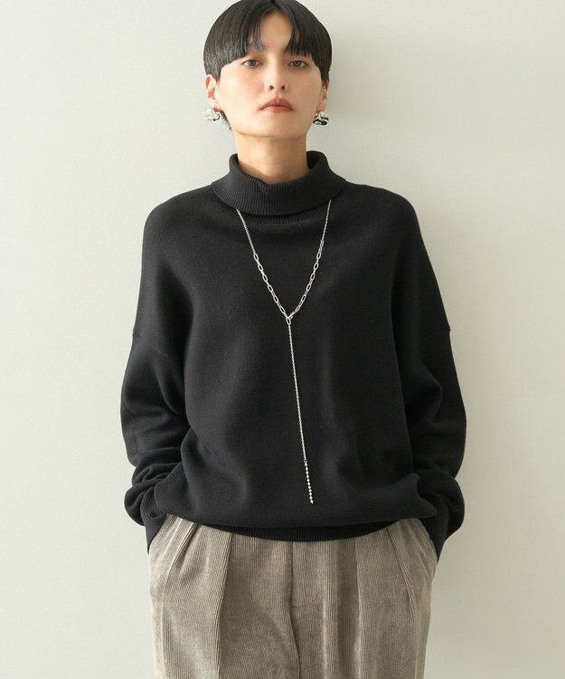 AMERICAN HOLIC ブラッシュヤーンタートルネックニットプルオーバー Black