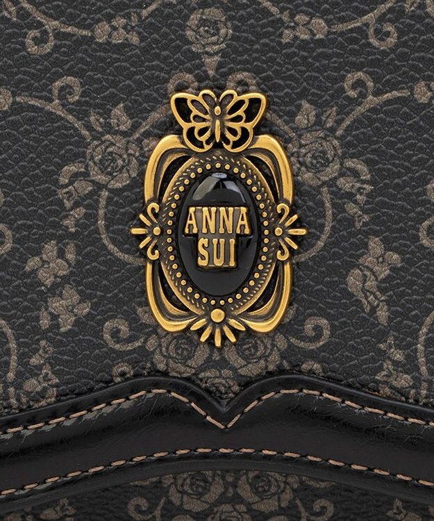 ANNA SUI リーブル 内Lファスナー二つ折り財布 クロ