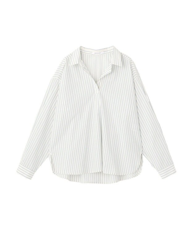 AMERICAN HOLIC 【イージーケア】バックギャザースキッパーシャツ Stripe Ivory