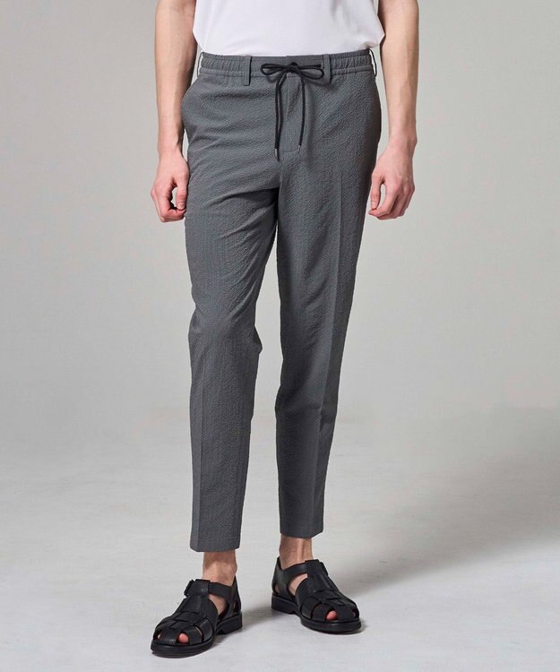 JOSEPH HOMME 【WEB・一部店舗限定】 エアーグリットサッカーストレッチ　ドロスト付テーパードパンツ / PEGG CONVERTIBLE グレー系