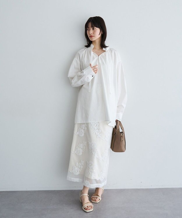 YECCA VECCA タイプライタースキッパーオーバーシャツ Off White