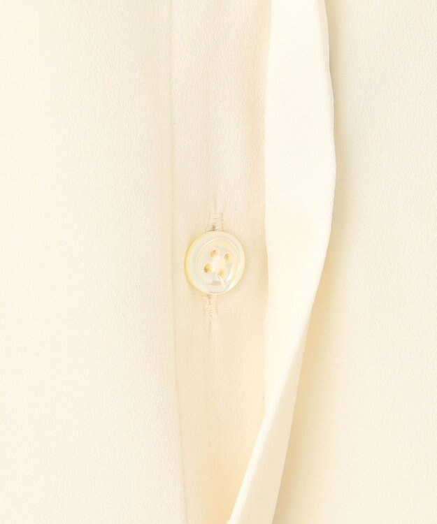 J.PRESS LADIES L 【洗える】ピーチサテン ボウタイ ブラウス アイボリー系