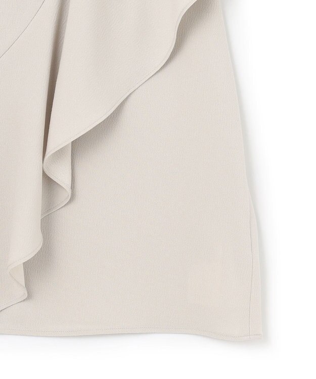 ICB 【WEB限定・洗える】BackSatinGeorgette ラッフルブラウス ベージュ系
