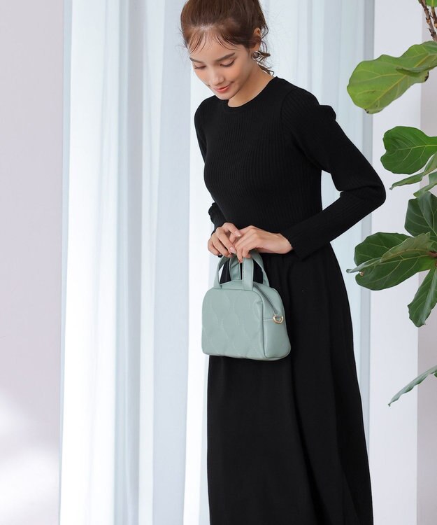 Tiaclasse 【2点セット】ケーブルトップス＆ニットワンピースセット ブラック