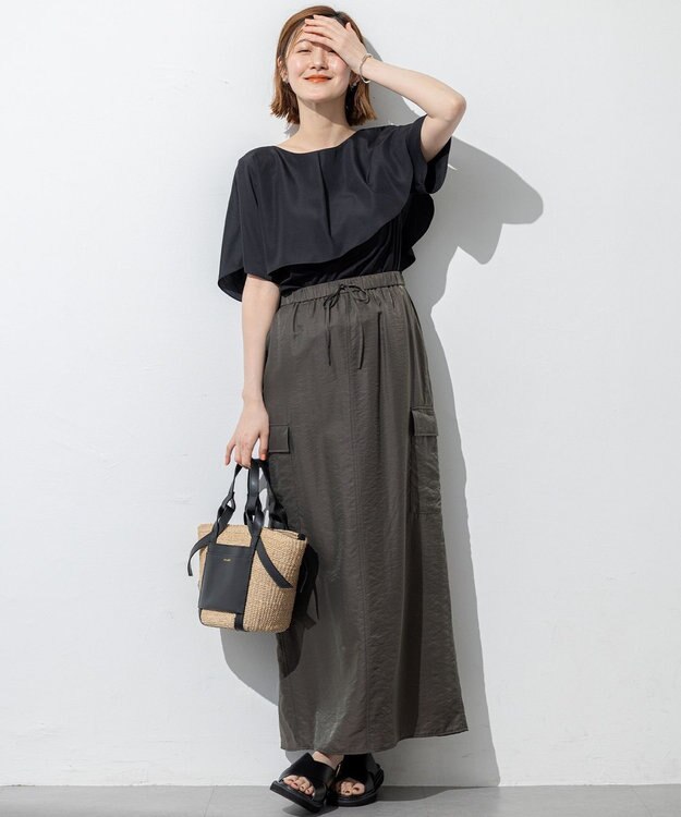 23区 L 【SLOW/一部店舗限定】ブライトヴィンテージクロス Iライン スカート グレー系