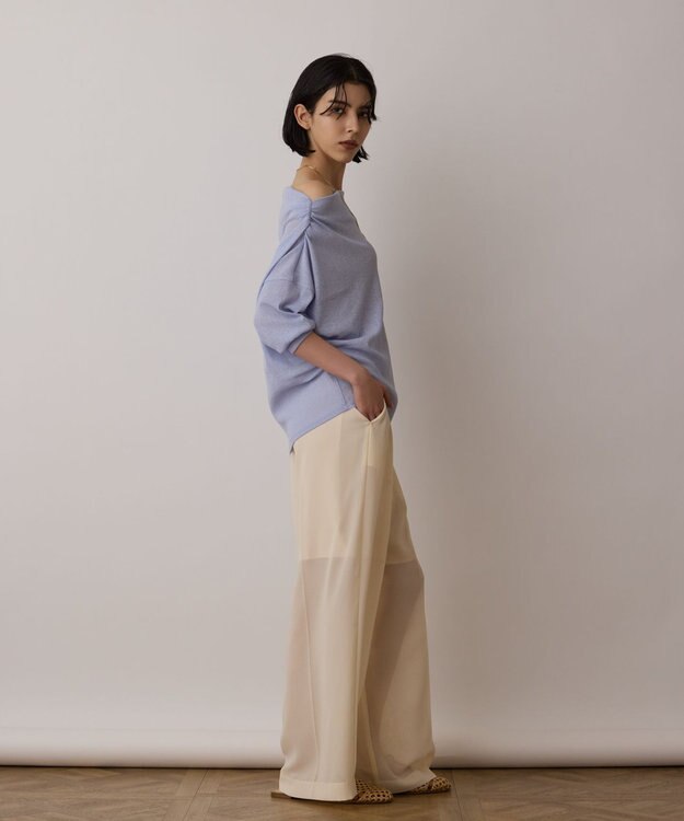 GRACE CONTINENTAL ドレープカットトップ ブルー