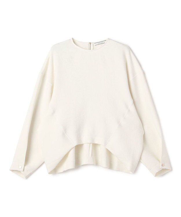 BEIGE， BROOM / スウェット風ライトフォルムプルオーバー Ecru