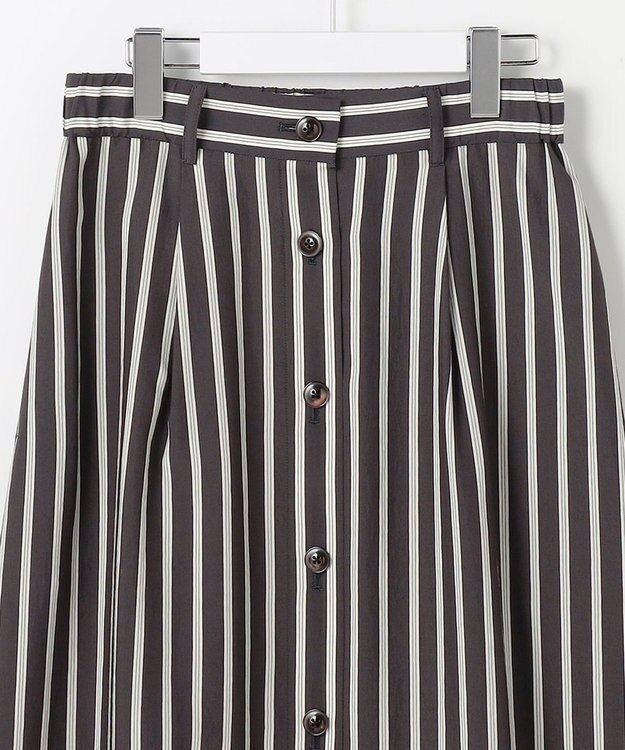 自由区 L ビスコースナイロンドビーストライプ スカート ブラウン系