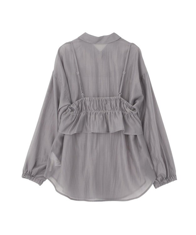 Green Parks 【WEB限定】ＳＥＴ２点フリルビスチェ＋シャツチュニックⅡ Charcoal Gray