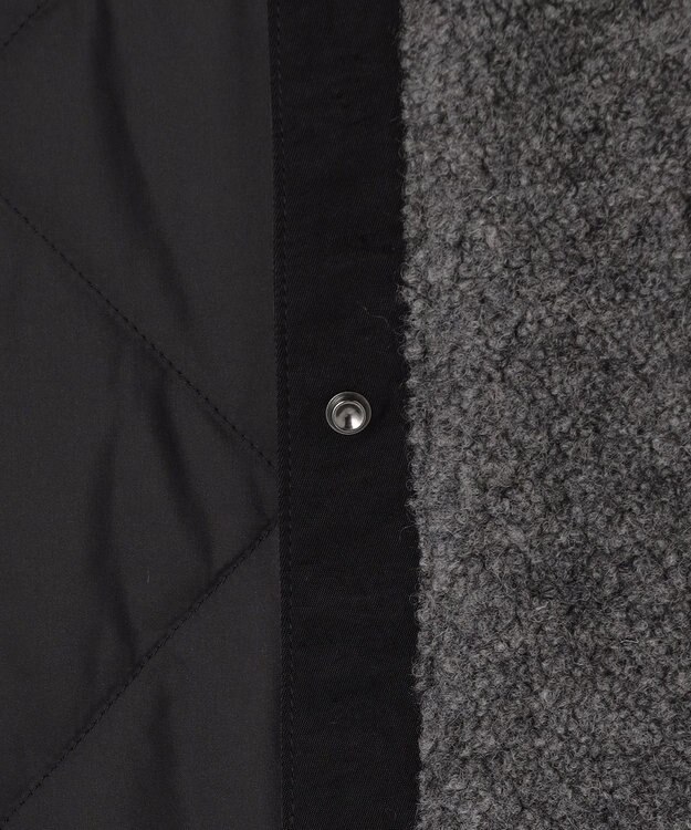 ICB L 【リバーシブル着用可能】 リバーシブルキルト ミドル丈コート チャコール×ブラック系