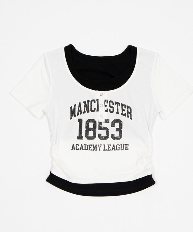 WEGO グラフィックレイヤードドッキングT ホワイト