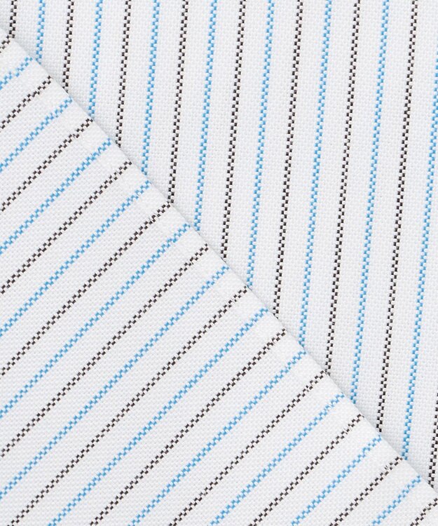 J.PRESS MEN 【PREMIUM PLEATS / 形態安定】ターコイズストライプ 半袖シャツ / B.D. ターコイズブルー系1