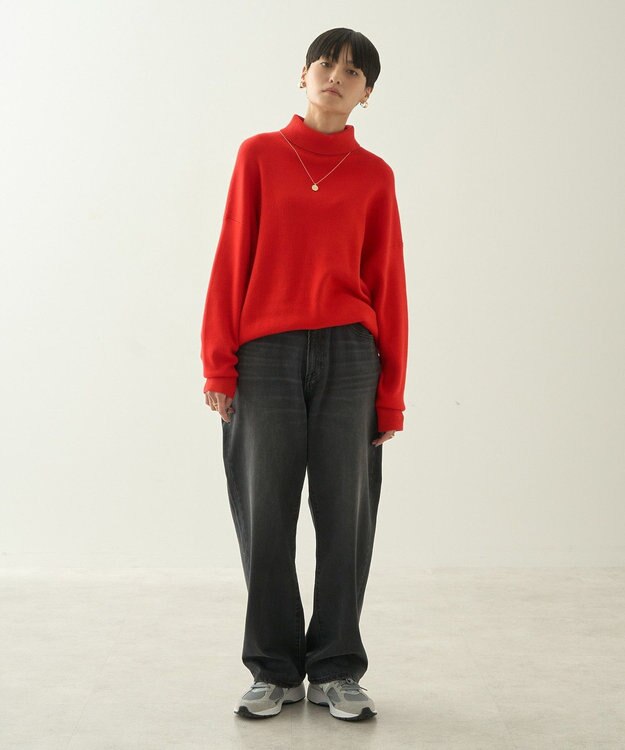 AMERICAN HOLIC ブラッシュヤーンタートルネックニットプルオーバー Red